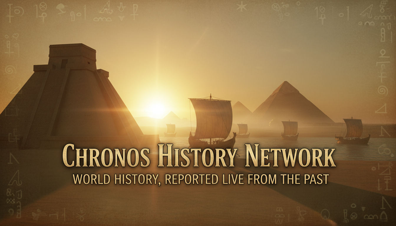 Chronos History Network Banner with ancient civilizations